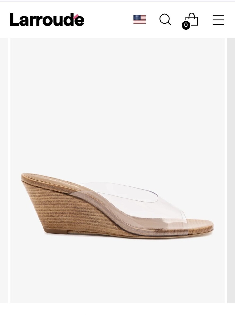 Larroude Vivi Wedge Mule in Clear Vinyl NIB - Picture 3 of 8